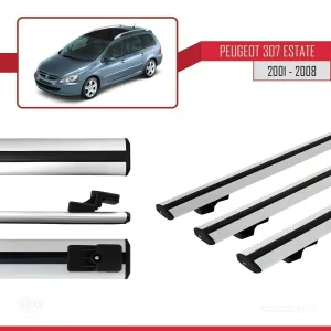Peugeot 307 ESTATE 2001-2008 Arası ile uyumlu Basic Model Ara Atkı Tavan Barı GRİ 3 ADET thumb 3