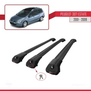 Peugeot 307 ESTATE 2001-2008 Arası ile uyumlu ACE-1 Ara Atkı Tavan Barı SİYAH 3 ADET BAR thumb 4