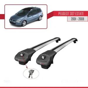 Peugeot 307 ESTATE 2001-2008 Arası ile uyumlu ACE-1 Ara Atkı Tavan Barı GRİ thumb 4