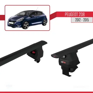 Peugeot 208 2012-2015 Arası ile uyumlu ACE-4 Ara Atkı Tavan Barı SİYAH thumb 5