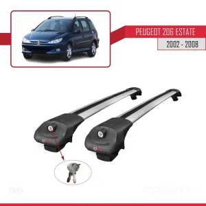 Peugeot 206 Estate 2002-2008 Arası ile uyumlu ACE-1 Ara Atkı Tavan Barı GRİ thumb 4