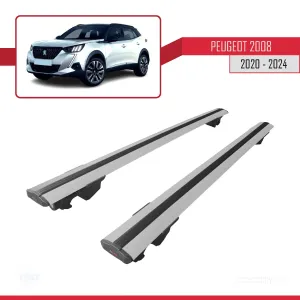 Peugeot 2008 2020 ve Sonrası ile uyumlu HOOK Model Anahtar Kilitli Ara Atkı Tavan Barı GRİ thumb 4