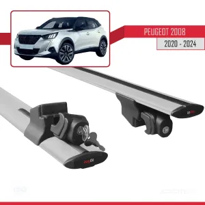 Peugeot 2008 2020 ve Sonrası ile uyumlu HOOK Model Anahtar Kilitli Ara Atkı Tavan Barı GRİ thumb 5