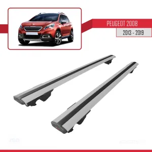 Peugeot 2008 2013-2019 Arası ile uyumlu HOOK Model Anahtar Kilitli Ara Atkı Tavan Barı GRİ thumb 4