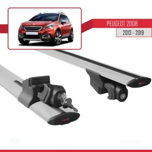 Peugeot 2008 2013-2019 Arası ile uyumlu HOOK Model Anahtar Kilitli Ara Atkı Tavan Barı GRİ thumb 5