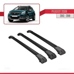 Peugeot 2008 2013-2019 Arası ile uyumlu ACE-1 Ara Atkı Tavan Barı SİYAH 3 ADET BAR thumb 3