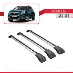 Peugeot 2008 2013-2019 Arası ile uyumlu ACE-1 Ara Atkı Tavan Barı GRİ 3 ADET BAR thumb 3
