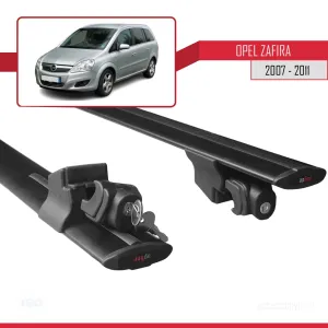 Opel Zafira 2007-2011 Arası ile uyumlu HOOK Model Anahtar Kilitli Ara Atkı Tavan Barı SİYAH thumb 5