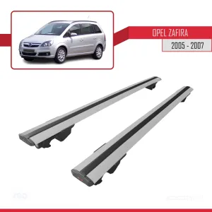 Opel Zafira 2005-2007 Arası ile uyumlu HOOK Model Anahtar Kilitli Ara Atkı Tavan Barı GRİ thumb 4