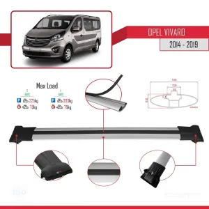Opel Vivaro 2014-2019 Arası ile uyumlu FLY Model Ara Atkı Tavan Barı GRİ 3 ADET BAR thumb 4