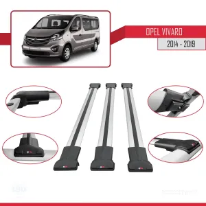 Opel Vivaro 2014-2019 Arası ile uyumlu FLY Model Ara Atkı Tavan Barı GRİ 3 ADET BAR thumb 5