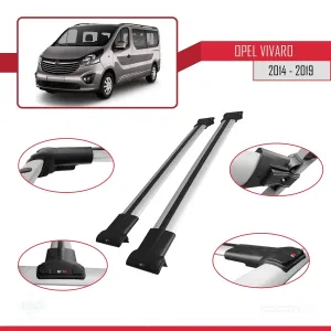 Opel Vivaro 2014-2019 Arası ile uyumlu FLY Model Ara Atkı Tavan Barı GRİ thumb 5
