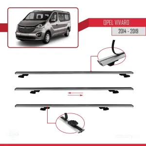 Opel Vivaro 2014-2019 Arası ile uyumlu Basic Model Ara Atkı Tavan Barı GRİ 3 ADET thumb 5