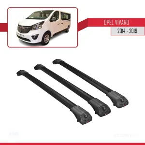 Opel Vivaro 2014-2019 Arası ile uyumlu ACE-1 Ara Atkı Tavan Barı SİYAH 3 ADET BAR thumb 3