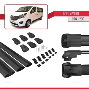 Opel Vivaro 2014-2019 Arası ile uyumlu ACE-1 Ara Atkı Tavan Barı SİYAH 3 ADET BAR thumb 5