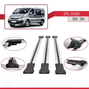 Opel Vivaro 2001-2014 Arası ile uyumlu FLY Model Ara Atkı Tavan Barı GRİ 3 ADET BAR thumb 5