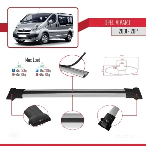 Opel Vivaro 2001-2014 Arası ile uyumlu FLY Model Ara Atkı Tavan Barı GRİ thumb 4