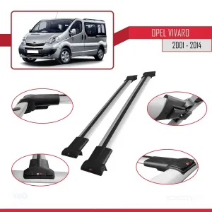 Opel Vivaro 2001-2014 Arası ile uyumlu FLY Model Ara Atkı Tavan Barı GRİ thumb 5