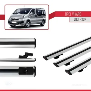 Opel Vivaro 2001-2014 Arası ile uyumlu Basic Model Ara Atkı Tavan Barı GRİ 3 ADET thumb 3