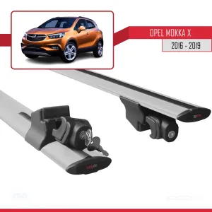 Opel Mokka X 2016-2019 Arası ile uyumlu HOOK Model Anahtar Kilitli Ara Atkı Tavan Barı GRİ thumb 5