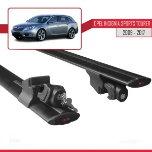 Opel İnsignia Sports Tourer 2009-2017 Arası ile uyumlu HOOK Model Anahtar Kilitli Ara Atkı Tavan Barı SİYAH thumb 5