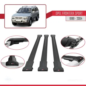 Opel Frontera Sport 1999-2004 Arası ile Uyumlu FLY Model Ara Atkı Tavan Barı SİYAH 3 ADET BAR thumb 5