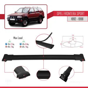 Opel Frontera Sport 1992-1998 Arası ile uyumlu FLY Model Ara Atkı Tavan Barı SİYAH 3 ADET BAR thumb 4