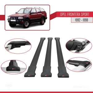 Opel Frontera Sport 1992-1998 Arası ile uyumlu FLY Model Ara Atkı Tavan Barı SİYAH 3 ADET BAR thumb 5