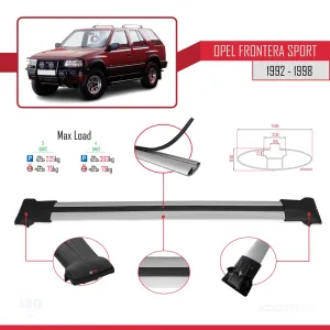 Opel Frontera Sport 1992-1998 Arası ile uyumlu FLY Model Ara Atkı Tavan Barı GRİ 3 ADET BAR thumb 4