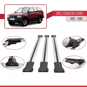 Opel Frontera Sport 1992-1998 Arası ile uyumlu FLY Model Ara Atkı Tavan Barı GRİ 3 ADET BAR thumb 5