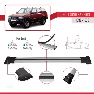 Opel Frontera Sport 1992-1998 Arası ile uyumlu FLY Model Ara Atkı Tavan Barı GRİ thumb 4