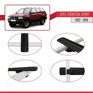 Opel Frontera Sport 1992-1998 Arası ile uyumlu Basic Model Ara Atkı Tavan Barı SİYAH 3 ADET thumb 4