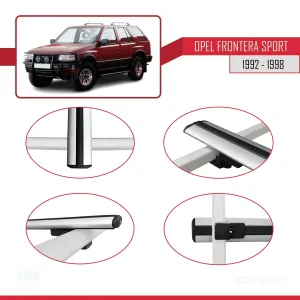 Opel Frontera Sport 1992-1998 Arası ile uyumlu Basic Model Ara Atkı Tavan Barı GRİ 3 ADET thumb 4