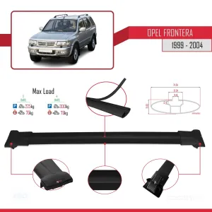 Opel Frontera 1999-2004 Arası ile Uyumlu FLY Model Ara Atkı Tavan Barı SİYAH 3 ADET BAR thumb 4