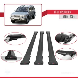 Opel Frontera 1999-2004 Arası ile Uyumlu FLY Model Ara Atkı Tavan Barı SİYAH 3 ADET BAR thumb 5