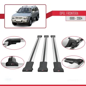 Opel Frontera 1999-2004 Arası ile Uyumlu FLY Model Ara Atkı Tavan Barı GRİ 3 ADET BAR thumb 5
