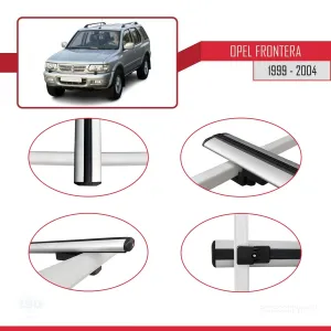 Opel Frontera 1999-2004 Arası ile uyumlu Basic Model Ara Atkı Tavan Barı GRİ 3 ADET thumb 4