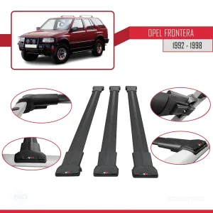 Opel Frontera 1992-1998 Arası ile Uyumlu FLY Model Ara Atkı Tavan Barı SİYAH 3 ADET BAR thumb 5