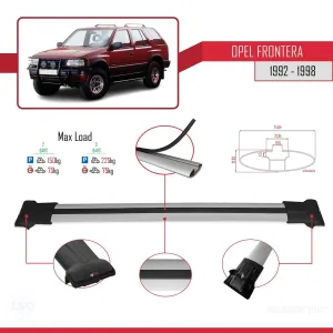 Opel Frontera 1992-1998 Arası ile Uyumlu FLY Model Ara Atkı Tavan Barı GRİ thumb 4