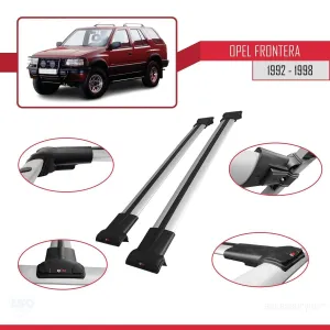 Opel Frontera 1992-1998 Arası ile Uyumlu FLY Model Ara Atkı Tavan Barı GRİ thumb 5