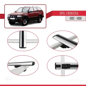 Opel Frontera 1992-1998 Arası ile uyumlu Basic Model Ara Atkı Tavan Barı GRİ 3 ADET thumb 4