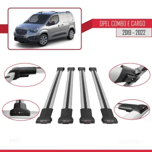 Opel Combo (E) PANELVAN 2019-2022 Arası ile uyumlu FLY Model Ara Atkı Tavan Barı GRİ 4 ADET BAR thumb 4