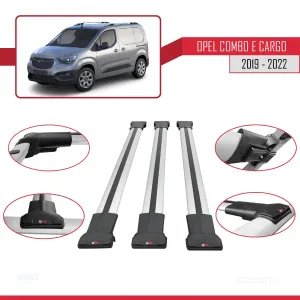 Opel Combo (E) PANELVAN 2019-2022 Arası ile uyumlu FLY Model Ara Atkı Tavan Barı GRİ 3 ADET BAR thumb 4