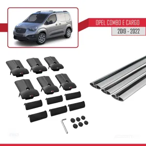 Opel Combo (E) PANELVAN 2019-2022 Arası ile uyumlu FLY Model Ara Atkı Tavan Barı GRİ 3 ADET BAR thumb 5