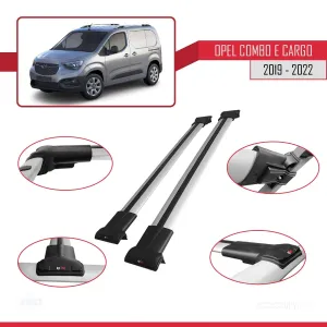 Opel Combo (E) PANELVAN 2019-2022 Arası ile Uyumlu FLY Model Ara Atkı Tavan Barı GRİ thumb 3
