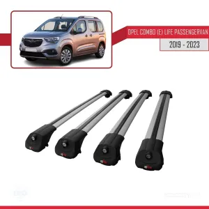 Opel Combo (E) Life PASSENGERVAN 2019-2023 Arası ile uyumlu ACE-1 Ara Atkı Tavan Barı GRİ 4 ADET BAR thumb 4