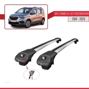 Opel Combo (E) Life PASSENGERVAN 2019-2023 Arası ile uyumlu ACE-1 Ara Atkı Tavan Barı GRİ thumb 4