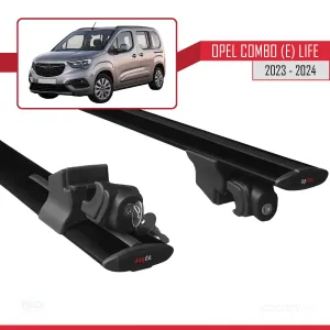 Opel Combo (E) Life 2023 ve Sonrası ile uyumlu HOOK Model Anahtar Kilitli Ara Atkı Tavan Barı SİYAH thumb 5