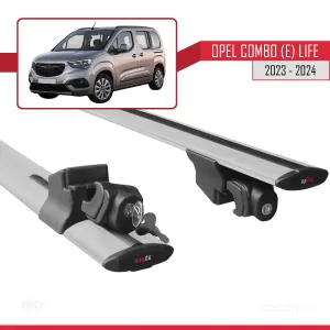 Opel Combo (E) Life 2023 ve Sonrası ile uyumlu HOOK Model Anahtar Kilitli Ara Atkı Tavan Barı GRİ thumb 5
