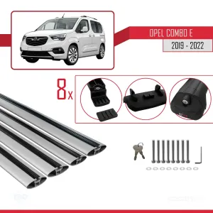 Opel Combo (E) 2019-2022 Arası ile uyumlu ACE-1 Ara Atkı Tavan Barı GRİ 4 ADET BAR thumb 5
